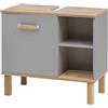 Schildmeyer Mobile lavabo Padova 148823, grigio platino/rovere, arredamento country, 65,2 x 35,0 x 60,1 cm (L/P/A)