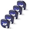 Labelwell 5x Nastro per Etichette Compatibile per Dynmo 91201 S0721610 91221 Nero su Bianco Plastica 12mm x 4m per Dynmo 200B S0883990 LT-100H LT-100T Plus LT-110T QX 50 XR XM 2000 80