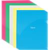 YIPUETERNITY 50 Cartelle Portadocumenti A4 in Plastica, Busta Cartelline di File Documento, 5 Colori Vivaci, Tasca Personalizzabile, Trasparente