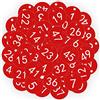 OFFCUP Portachiavi Numerati, Etichette Numerate in Plastica, Targhette Numerate in Plastica, Portachiavi con Targhette Identificative per Hotel Palestra Deposito Bagagli (1-50, Rosso)
