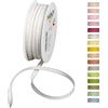 Halbach Seidenbänder Nastro decorativo con bordi in lino, larghezza 7 mm, lunghezza 30 m, nastro regalo per decorare fai da te, nastro decorativo fai da te, colore: bianco/lino