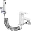 ABSOK Kit Doccetta per Bidet Portatile -ABS Spruzzatore per WC con doppia modalità, Doccia con Deviatore 2 Vie, Tubo Flessibile da 150 cm e supporto