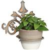 Relaxdays Portavasi da Parete in Ghisa, Barocco, da Appendere, per il Giardino, Ø 13,5 cm, da Esterno, Oro-Grigio