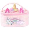 Girabrilla Puffer Unicorn Case Pink, 1 mini Porta Oggetti Rosa con Unicorno iridescente