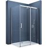 doporro Box Doccia 80x100x195cm, Cabina Doccia con Porta Scorrevole Vetro di Sicurezza ESG Vetro Trasparente Incluso Rivestimento Facile da Pulire Ravenna18K, Entrata ad Angolo: Destra