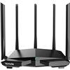 Tenda RX1 Pro Router WiFi 6 AX1500 Dual Band, 1201Mbps/5GHz e 300Mbps/2.4GHz, 4 Porte Fast, 5x6dBi Antenne, Beamforming/MU-MIMO/WPA3