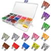 CGEAMDY CGFAMDY - Set di 130 fusibili piatti per auto, standard e mini, 2 A, 5 A, 7,5 A, 10 A, 15 A, 20 A, 25 A, 30 A, 35 A, 40 A, per auto, camion, moto, barca, camper, con 1 estrattore di sicurezza