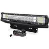 PICAA 23 Pollici 324W Barra LED Fuoristrada+Piastra di Supporto Staffa Targa+Cablaggio Kit, Tripla Fila Barra Luce Led, Luci di Lavoro per Auto Camion 4X4 ATV SUV Trattore 12V 24V