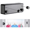 JOOM Stendibiancheria Retrattile Doppio Filo 4.2M Acciaio Inox,Nero