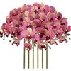 FagusHome Fiori artificiali di Phalaenopsis da 81,9 cm, 6 pezzi, fiori artificiali a stelo, piante per la decorazione della casa (viola)