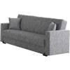 BellaHome Divano letto mali 3 posti in tessuto grigio con cassettone, 212x74x83 cm