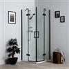 Box doccia stella alluminio nero, 80x80x190 cm