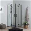 Box doccia stella alluminio nero, 70x90x190 cm