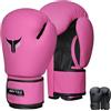 Mytra Fusion Guantoni da Boxe Donna guantoni da boxe MMA allenamento pugni kickboxing guanti (Pink, 14-oz)