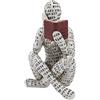 Buachois Figura decorativa per scaffale, 11 x 8 x 8 cm, piccola lettura da donna a forma di scultura personalizzata dipinta a mano lettura cattivo desktop libri scaffale artigianato statua