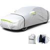 Favoto Telo Copriauto Invernale Felpato Impermeabile Telo per Auto da Esterno per Berlina 3 Volumi 435-460cm Realizzato in PEVA+Cotone con Cerniera, Anti Acqua Polvere Neve Sole Freddo 465x170x150cm