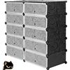 HUOLE Scompartimenti a Cubo, Organizzatore, Scarpiera Salvaspazio, Portaoggetti in Plastica, Camera da Letto, Camera di Bambini, Armadio a 10 cubi portatile per riporre oggetti(5 piani e 10 porte)