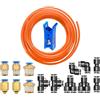 HUAZIZ 6mm OD 4mm ID Aria Pneumatica PU Tubo, 10 Meter Tubo per Aria Poliuretano Orange +14 Pcs Nero Pneumatico Connettore Raccordo per Tubo dell'aria Raccordi a Innesto Rapido a Innesto