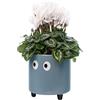 Fisura - Originale vaso da fiori con design a occhio. Vasi da giardino moderno decorativo. Vaso a gambe per cactus. Vaso in ceramica per fiori e piante grasse. 13 x 12,5 cm. (Blu)