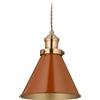 Relaxdays Lampadario a Sospensione Industrial, 130x18,5 cm, Lampada per Salotto e Camera, Lampadina E27, Rosso Ottone