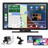 EYETOO Senza Fili Autoradio, Wireless Carplay & Android Auto Portatile Autoradio e Telecamera Posteriore, 9 Pollici Stereo Auto HD Touch Screen per Auto, Bluetooth 5.0/GPS/FM/Siri/AUX/Airplay