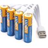 SZEMPTY - Batterie ricaricabili al litio AA, 1,5 V, ricarica tramite USB, ricaricabili, 2600 mWh con cavo di ricarica di tipo C 4 in 1, ricarica rapida in 4 ore