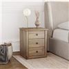Vida Designs Home Discount-Comodino con 3 cassetti, in pino massiccio cerato Bedroom Furniture Shelving