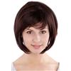 WIG ME UP Parrucca Colore Castano Scuro, Caschetto, Riga 49023-2T33 circa 25 cm