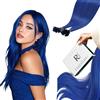 RUNATURE Extension Cheratina Capelli Blu Extension Capelli Veri Cheratina Invisibile 25 Ciocche 40cm 20g #Blue