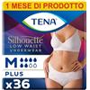TENA Silhouette - Mutandine a vita bassa, assorbenti, per perdite urinarie, elasticizzate, monouso, per donna, Medium (M), 3 confezioni x 12 pezzi