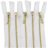 Aerzetix - C61343 - Set di 5 Cerniere separabili 45cm in Metallo con tiretto Decorativo - Cerniera Lampo - Bianco - cursore Jeans Gilet pelletteria Cucito Vestiti Pantaloni merceria