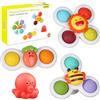 ECHOCUBE Giocattoli a Ventosa Spinner, 3 Pezzi Giocattoli Ventose Sensoriali Rotanti Educativi Regalo di Compleanno, Giochi da Bagno con Ventosa per Bambini e Bambine