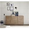 Tecno Arredo 3 Living Madia 3 ante JUPITER color noce