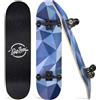 BELEEV Skateboard 31x8 per Principianti, Bambini, Adolescenti e Adulti, Completo Pro Cruiser Skateboard per Ragazza Ragazzo, Acero Canadese a 7 Strati, Doppio Vassoio Concavo, con Strumento a T