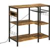HOMCOM Mobile da Cucina a 3 ripiani in Truciolato con Presa di corrente, Porta USB e Cestino, 90x40x83cm|Aosom