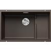 Blanco PRONTA CONSEGNA - Blanco Lavello una vasca con gocciolatoio dx integrato SUBLINE 700-U Level 1518398 finitura caffè da 73x46 cm - Sottotop