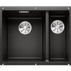 Blanco Lavello una vasca SX con vaschetta SUBLINE 340/160-U 1525985 finitura nero da 55.5x46 cm - Sottotop