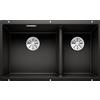 Blanco PRONTA CONSEGNA - Blanco Lavello due vasche SUBLINE 430/270-U 1525991 finitura nero da 75.5x46 cm - Sottotop