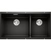 Blanco PRONTA CONSEGNA - Blanco Lavello due vasche SUBLINE 480/320-U 1525993 finitura nero da 85.5x46 cm - Sottotop