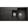 Blanco PRONTA CONSEGNA - Blanco Lavello una vasca con vaschetta e gocciolatoio LEGRA 6 S 1526086 finitura nero da 100x50 cm - Sopratop
