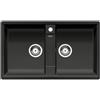 Blanco PRONTA CONSEGNA - Blanco Lavello due vasche LEGRA 9 1536029 finitura nero da 86x50 cm - Sopratop