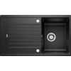 Blanco PRONTA CONSEGNA - Blanco Lavello una vasca con gocciolatoio ZIA 45 SL 1526011 finitura nero da 86x50 cm - Sopratop