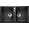 Blanco PRONTA CONSEGNA - Blanco Lavello due vasche ZIA 9 1526029 finitura nero da 86x50 cm - Sopratop