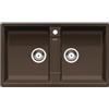 Blanco Lavello due vasche ZIA 9 1516683 finitura caffè da 86x50 cm - Sopratop