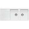 Blanco PRONTA CONSEGNA - Blanco Lavello due vasche con gocciolatoio ZIA 8 S 1515597 finitura bianco da 116x50 cm - Sopratop