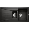 Blanco Lavello una vasca con vaschetta e gocciolatoio SONA 6 S 1525975 finitura nero da 100x50 cm - Sopratop