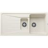 Blanco PRONTA CONSEGNA - Blanco Lavello una vasca con vaschetta e gocciolatoio SONA 6 S 1527154 finitura soft white da 100x50 cm - Sopratop