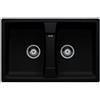 Blanco PRONTA CONSEGNA - Blanco Lavello due vasche SONA 8 1556182 finitura nero da 78x50 cm - Sopratop