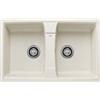 Blanco Lavello due vasche SONA 8 1557097 finitura soft white da 78x50 cm - Sopratop