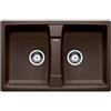 Blanco Lavello due vasche SONA 8 1535063 finitura caffè da 78x50 cm - Sopratop